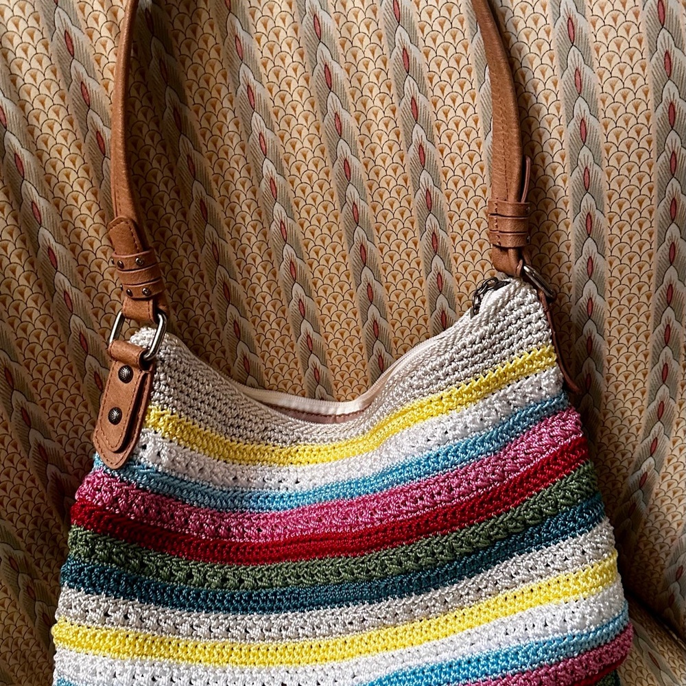 The Sak Multicolor Striped Crochet Shoulder Bag